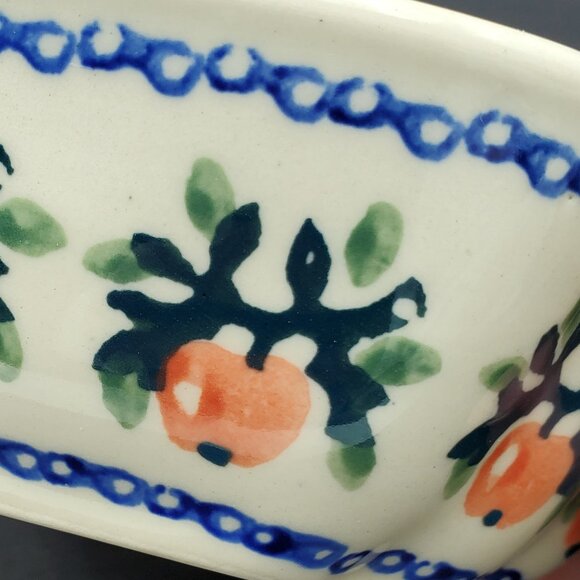 Polish Pottery Manufaktura Apple Dot Bowl Apple Shaped Trinket Dish - Picture 7 of 9